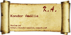 Kondor Amália névjegykártya