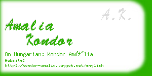 amalia kondor business card